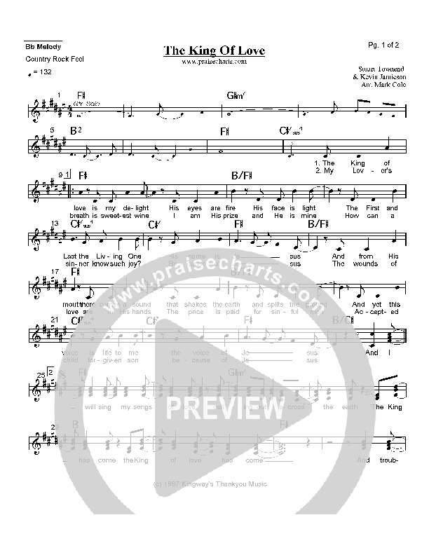 The King of Love Bb Instruments (Stuart Townend)