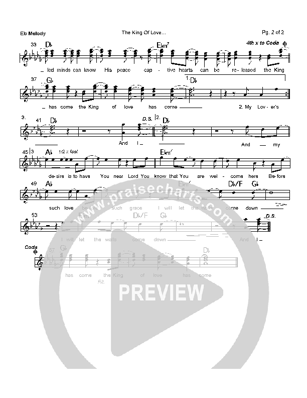 The King of Love Eb Instruments (Stuart Townend)