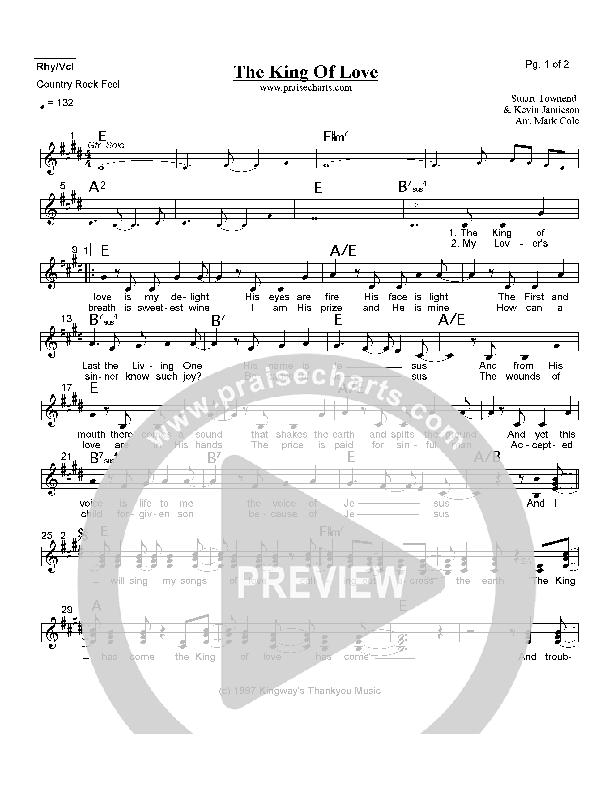 The King of Love Orchestration (Stuart Townend)