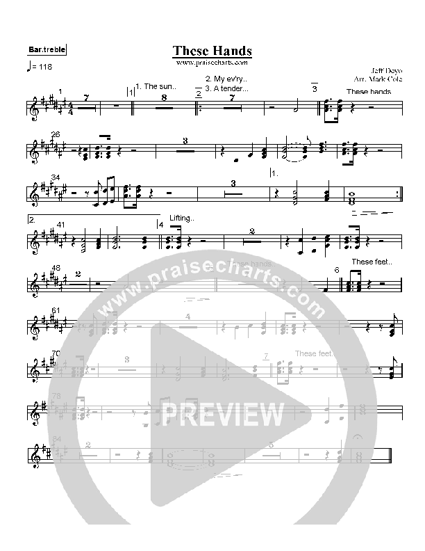 These Hands Bari Sax Sheet Music PDF (Jeff Deyo) PraiseCharts