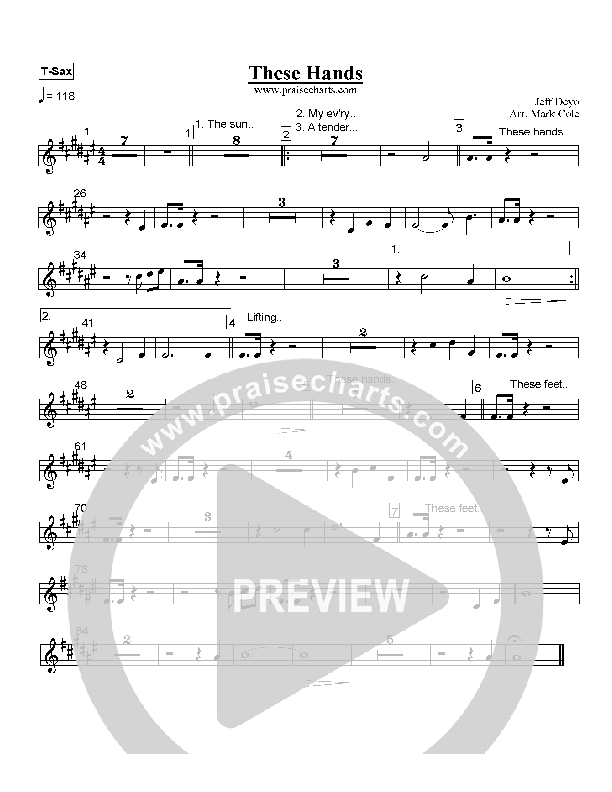 These Hands Tenor Sax 2 (Jeff Deyo)