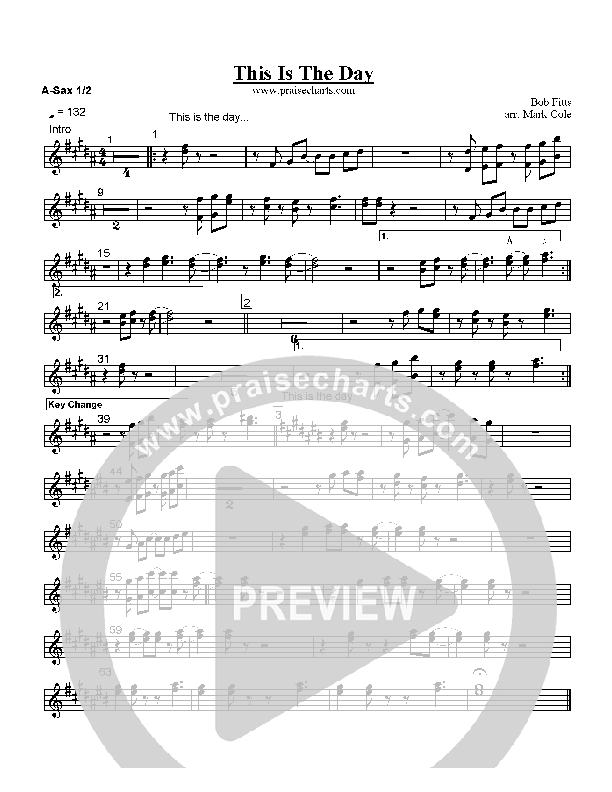 This Is The Day Alto Sax 1/2 (Bob Fitts)