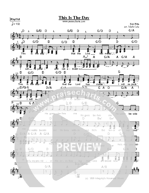 This Is The Day Rhythm/Vocal (Bob Fitts)