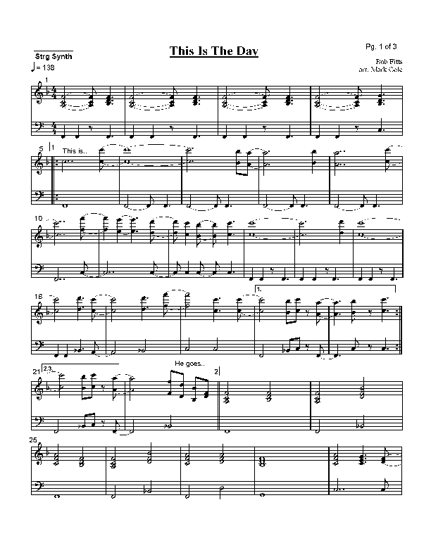 This Is The Day Synth Strings (Bob Fitts)