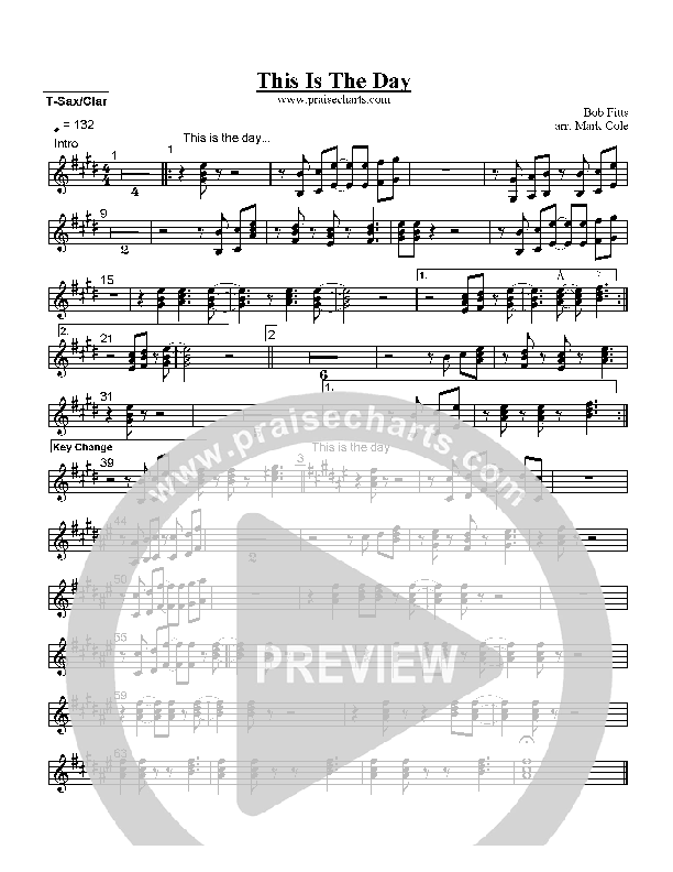 This Is The Day Tenor Sax/Clarinet (Bob Fitts)