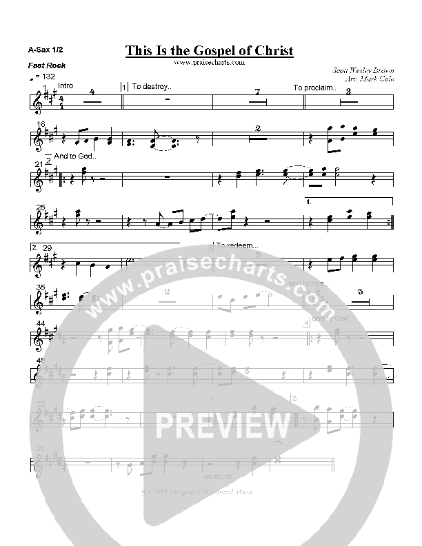 This is the Gospel of Christ Alto Sax 1/2 (Scott Wesley Brown)