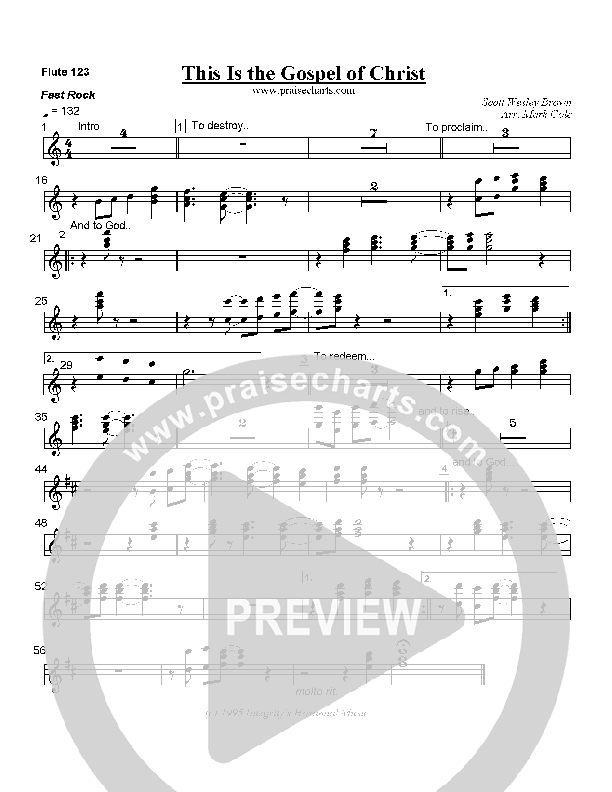 This is the Gospel of Christ Flute 1/2/3 (Scott Wesley Brown)