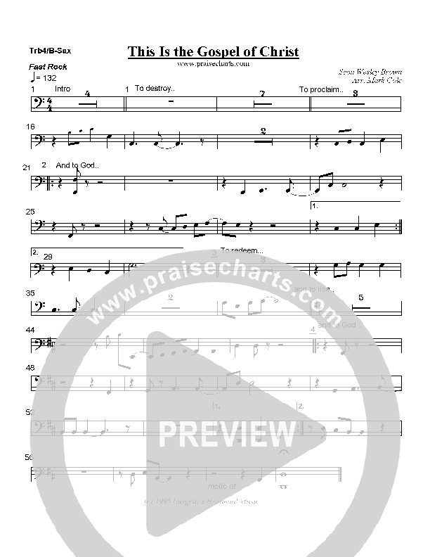 This is the Gospel of Christ Trombone 4/Bari Sax (Scott Wesley Brown)