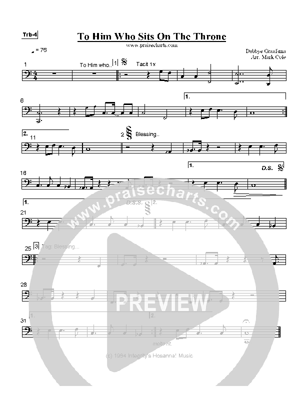To Him Who Sits On The Throne Trombone 4 (Debbye Graafsma)