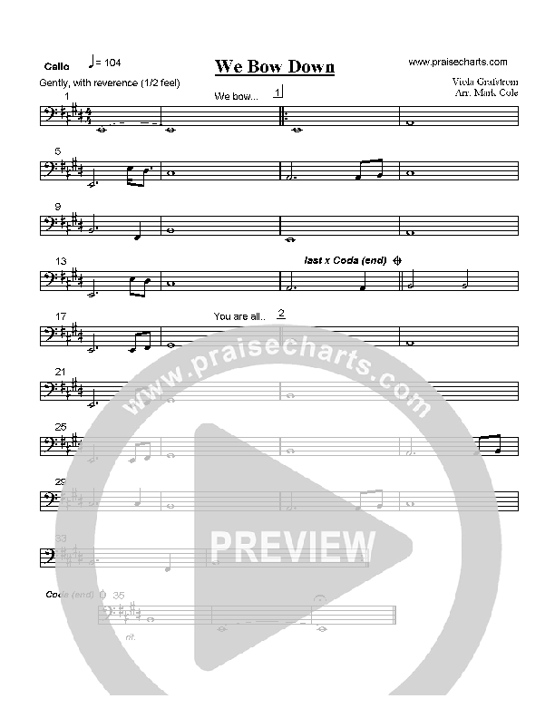 We Bow Down Cello (Viola Grafstrom)