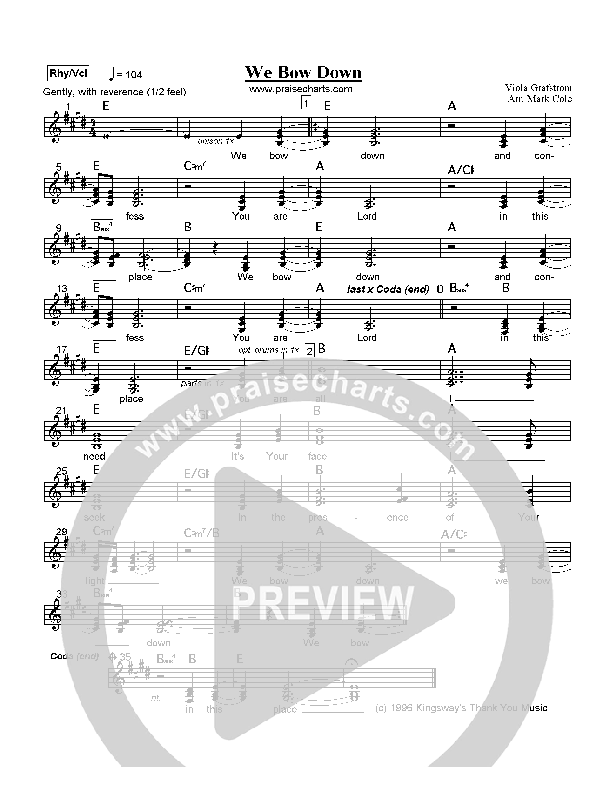 We Bow Down Orchestration (Viola Grafstrom)