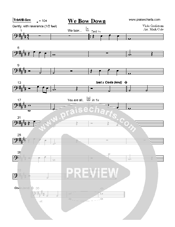 We Bow Down Trombone 4/Bari Sax (Viola Grafstrom)