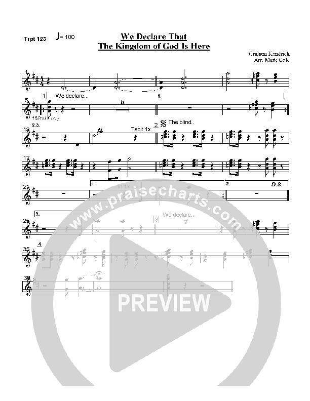 We Declare that the Kingdom of God is Here Trumpet 1/2/3 (Graham Kendrick)