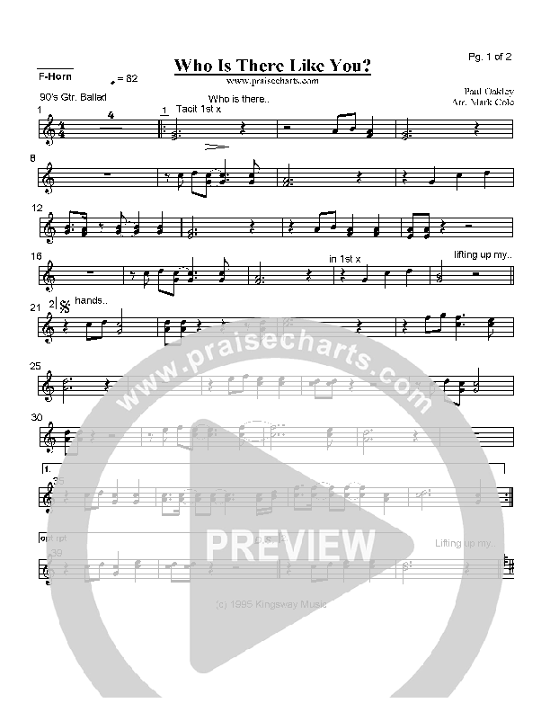 Who is There Like You French Horn (Paul Oakley)