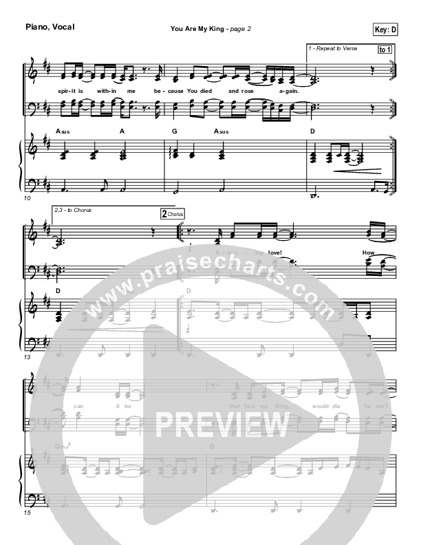 You Are My King (Amazing Love) Piano/Vocal (Christy Nockels)