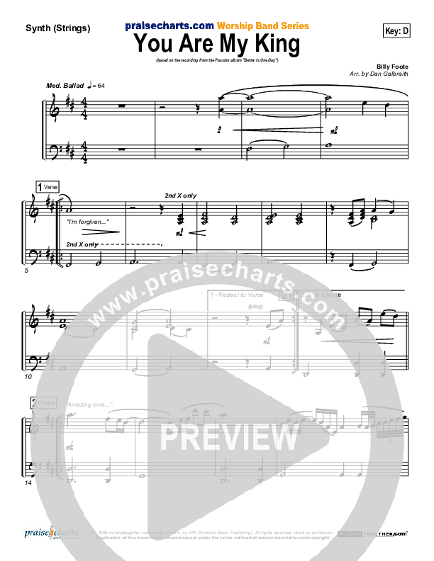 You Are My King (Amazing Love) Synth Strings (Christy Nockels)