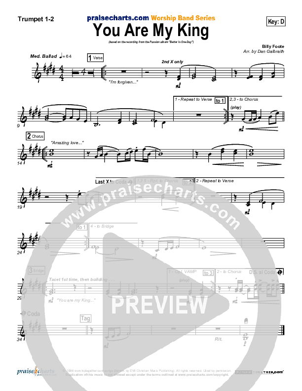 You Are My King (Amazing Love) Brass Pack (Christy Nockels)