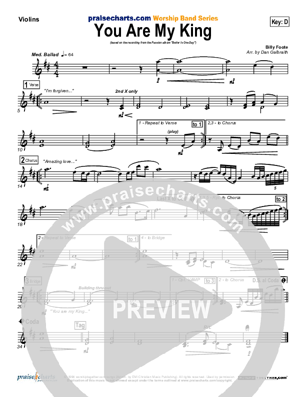 You Are My King (Amazing Love) String Pack (Christy Nockels)