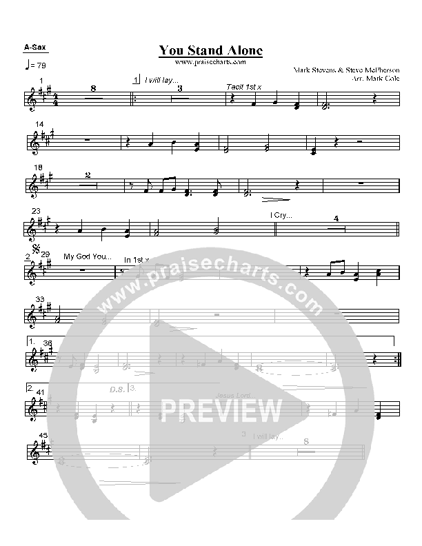 You Stand Alone Alto Sax (Hillsong Worship)