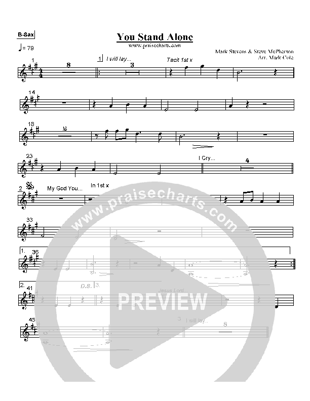 You Stand Alone Bari Sax (Hillsong Worship)