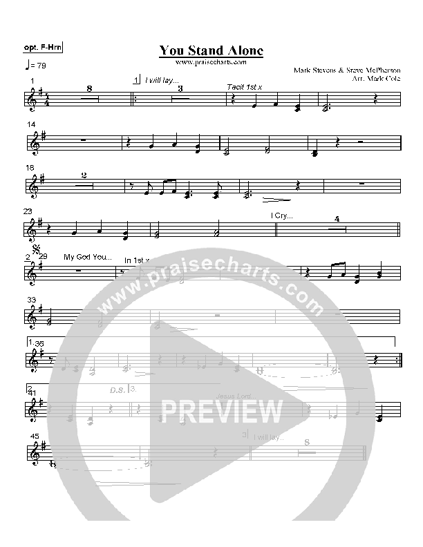 You Stand Alone French Horn (Hillsong Worship)