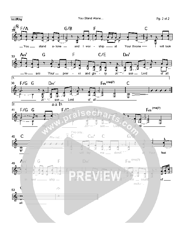 You Stand Alone Rhythm/Vocal (Hillsong Worship)