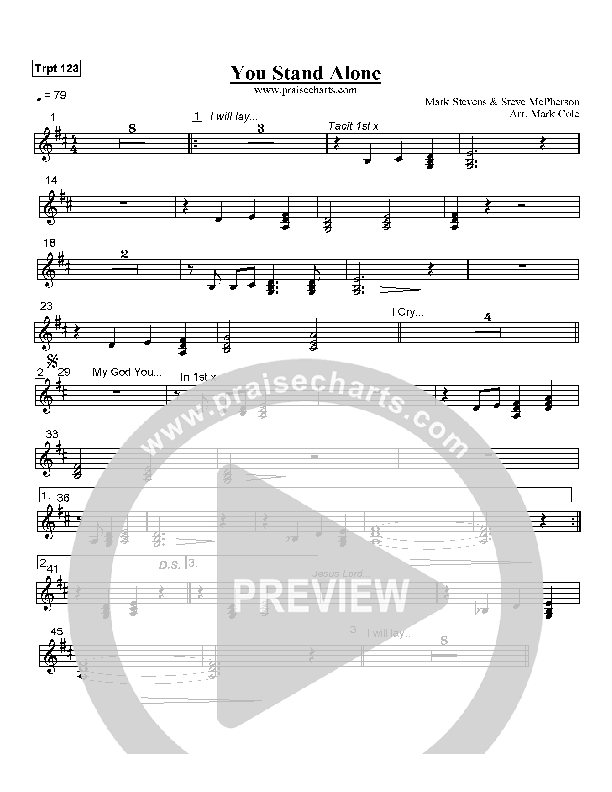 You Stand Alone Trumpet 1/2/3 (Hillsong Worship)