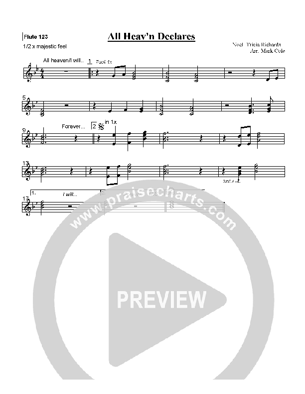 All Heaven Declares Flute/Oboe 1/2/3 (Noel Richards / Tricia Richarts)