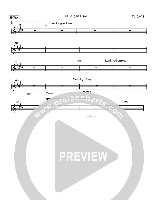 As Long As I Live Bari Sax (Mark Cole)