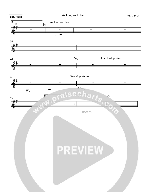 As Long As I Live Flute (Mark Cole)