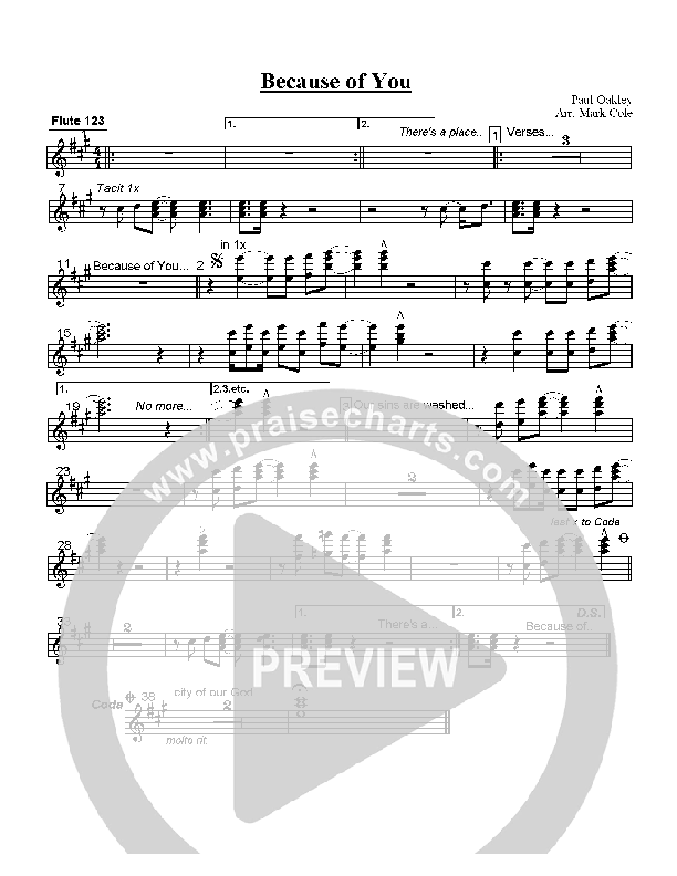 Because Of You Orchestration (Paul Oakley)