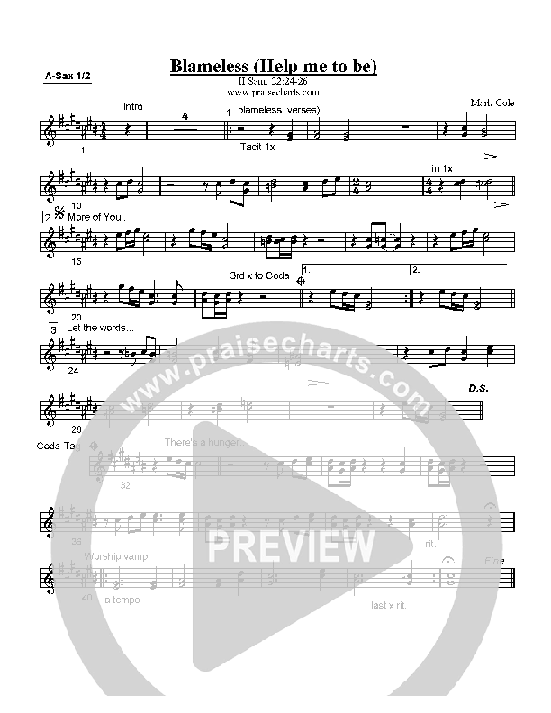 Blameless Alto Sax 1/2 (Mark Cole)