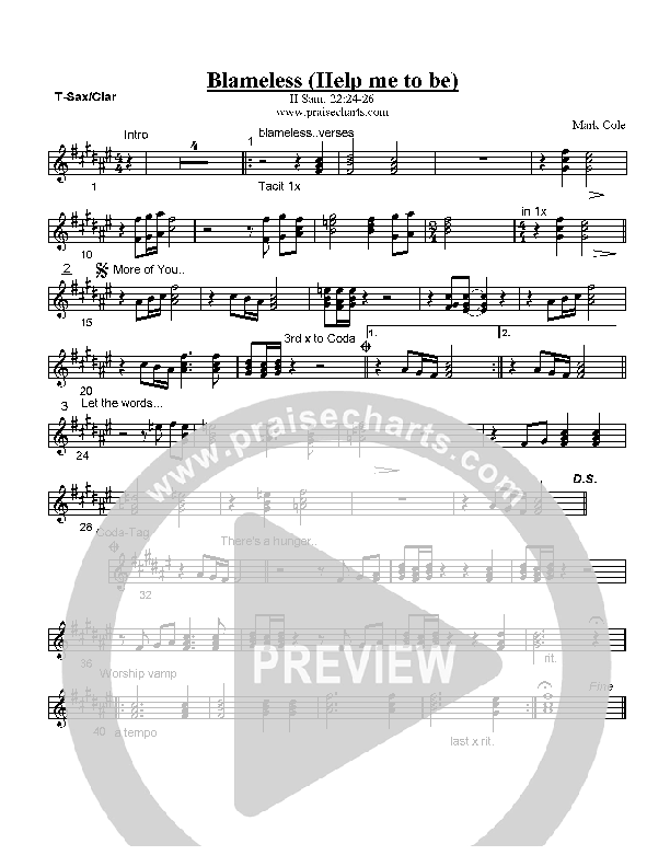 Blameless Tenor Sax/Clarinet (Mark Cole)