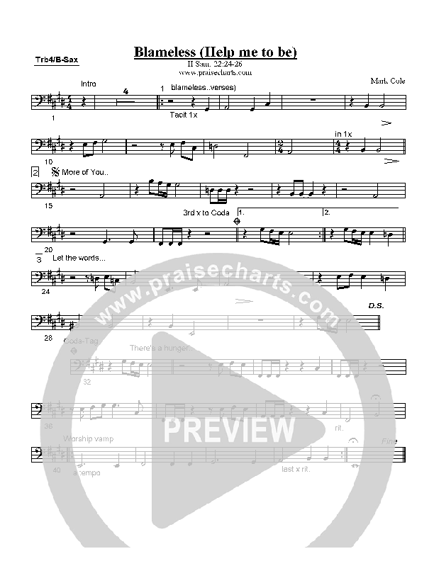 Blameless Trombone 4/Bari Sax (Mark Cole)