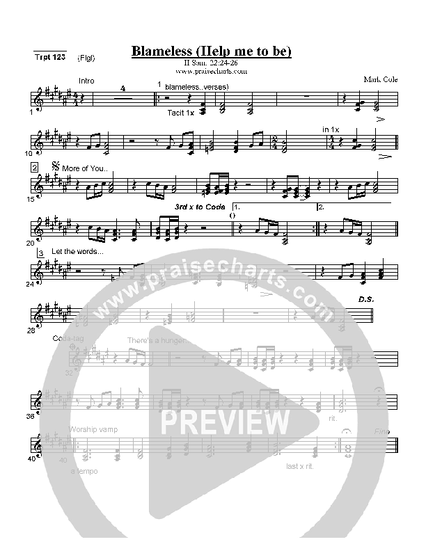 Blameless Trumpet 1/2/3 (Mark Cole)