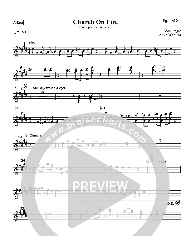 Church On Fire Alto Sax (Hillsong Worship)