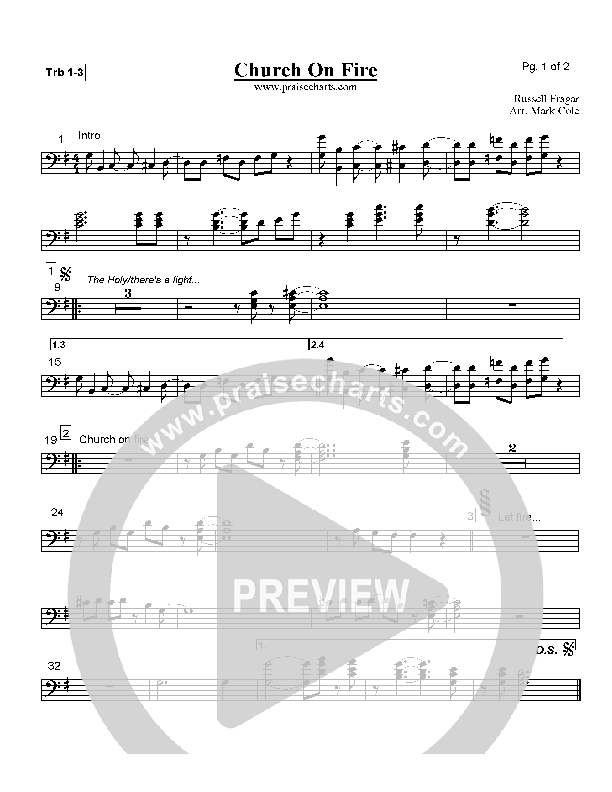 Church On Fire Trombone 1/2/3 (Hillsong Worship)