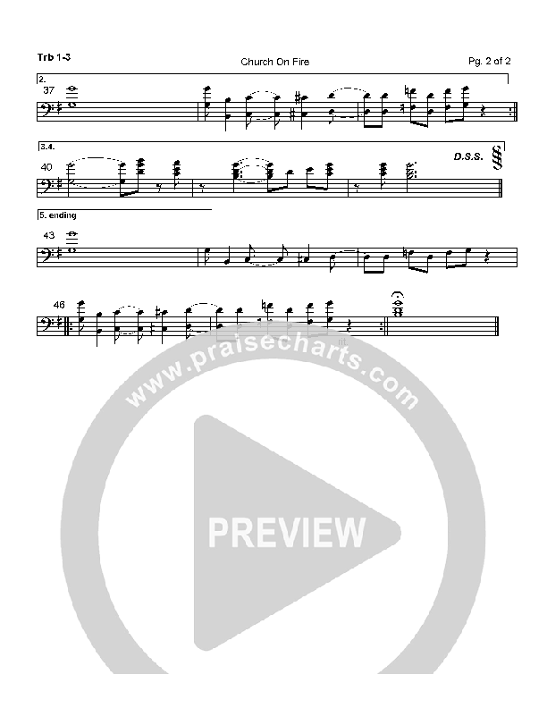 Church On Fire Trombone 1/2/3 (Hillsong Worship)