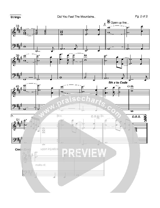 Did You Feel the Mountains Tremble Strings (Delirious / Passion)