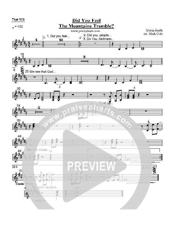 Did You Feel the Mountains Tremble Trumpet 1/2/3 (Delirious / Passion)