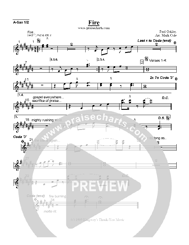 Fire Alto Sax 1/2 (Paul Oakley)