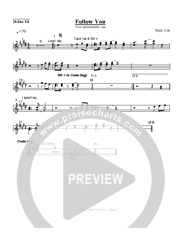 Follow You Alto Sax 1/2 (Mark Cole)