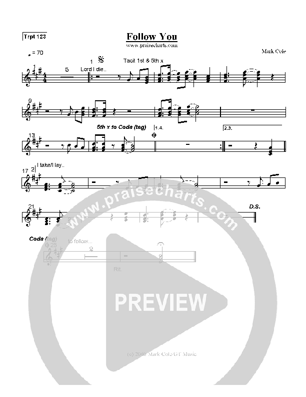 Follow You Trumpet 1/2/3 (Mark Cole)