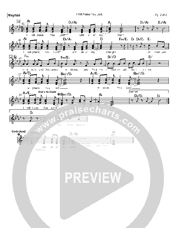 I Will Praise You Lord Orchestration (Mark Cole)