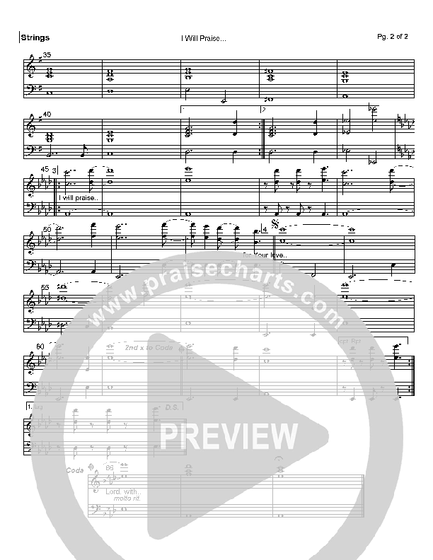 I Will Praise You Lord Synth Strings (Mark Cole)