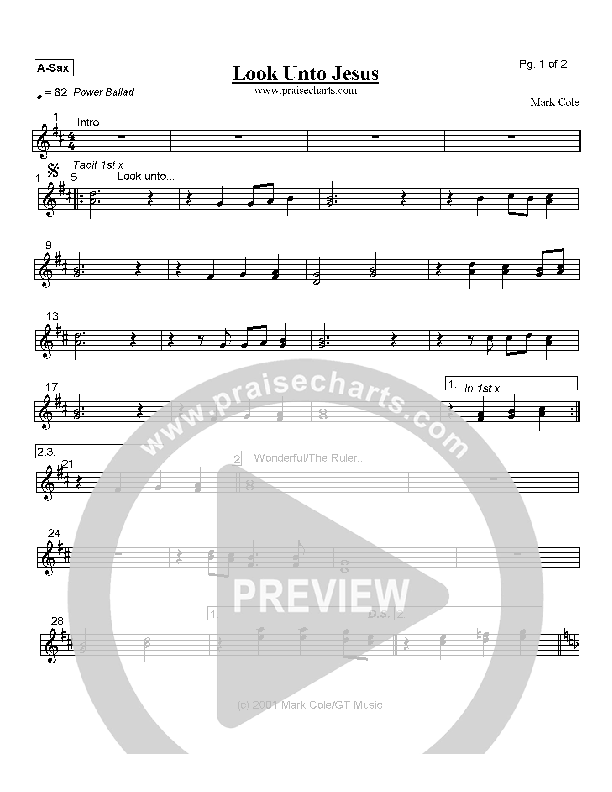 Look Unto Jesus Alto Sax (Mark Cole)