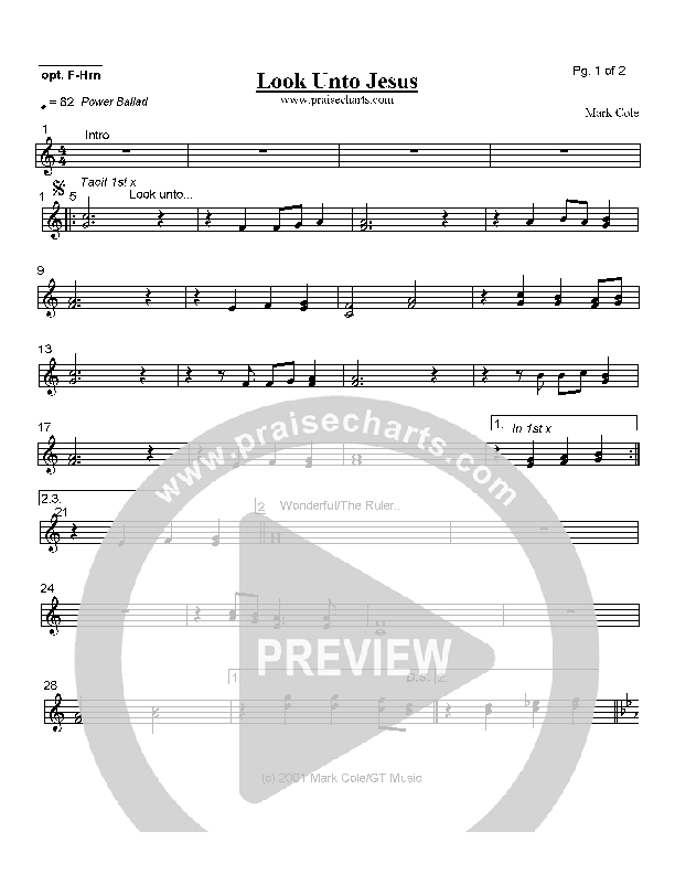 Look Unto Jesus French Horn (Mark Cole)