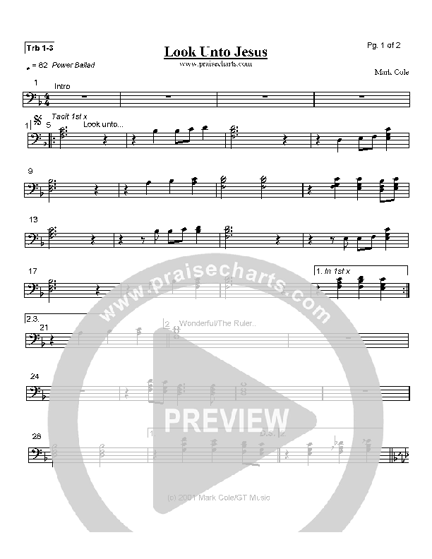 Look Unto Jesus Trombone 1/2/3 (Mark Cole)