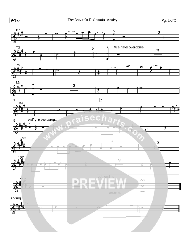 The Shout Of El Shaddai Medley Bari Sax (Paul Wilbur)