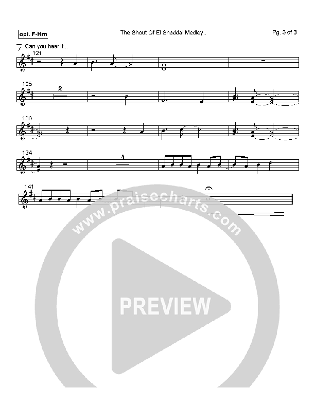 The Shout Of El Shaddai Medley French Horn (Paul Wilbur)
